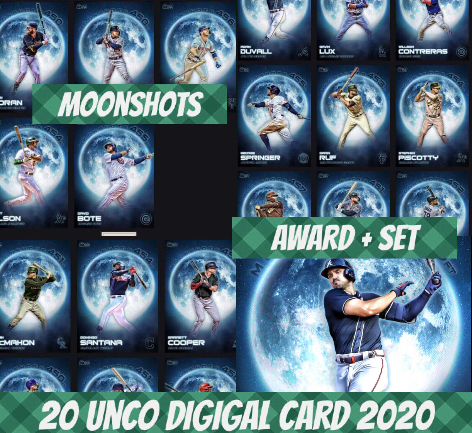 2020 Topps Colorful Unco Adam Duvall Unco Award + Set (1+19) Moonshots Digital
