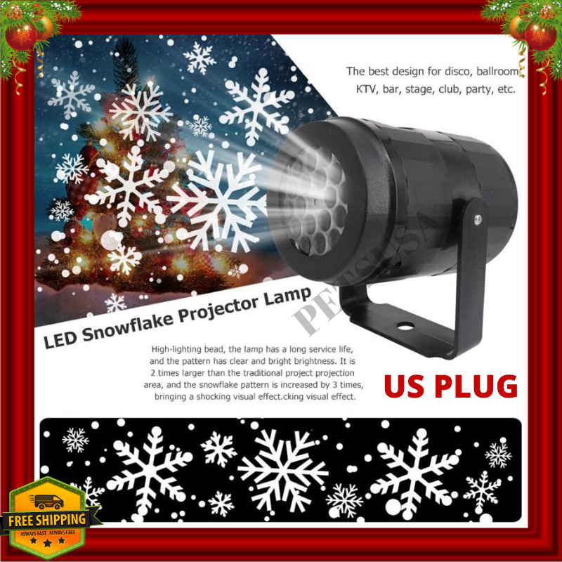 Christmas LED Laser Snowflake Projector Xmas Garden Snow Landscape Decor Lamp US