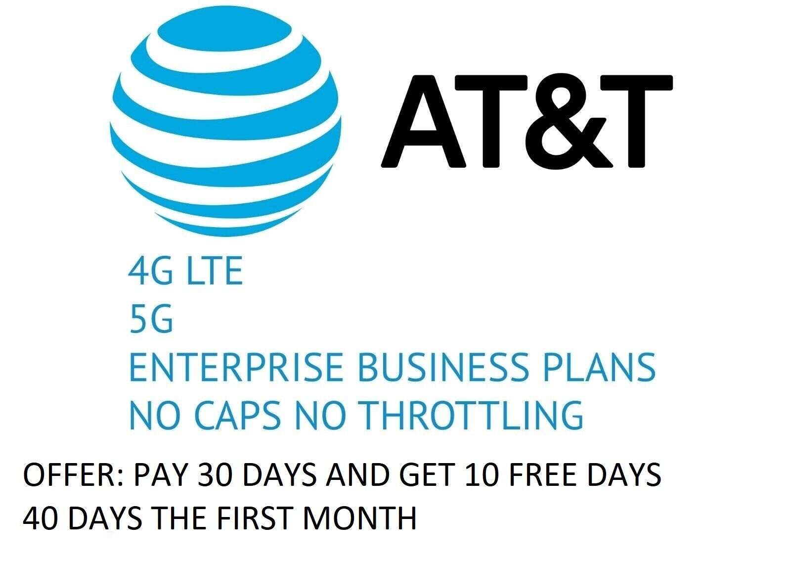 Unlimited Internet Data Plan AT&T Activated Sim Card 5G 4G LTE Hotspot Fastest