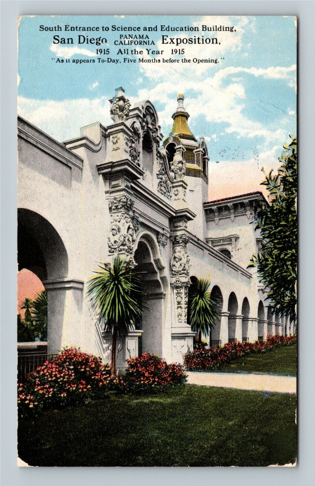 1915 Panama-California Exposition, Science & Education Building, Cancel Postcard