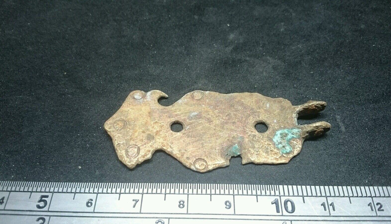 Beautiful rare bronze Viking Bible hinge/clasp would of been off a treasured ite