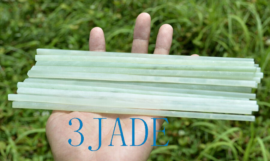 2 Pairs Natural Translucent Xiu Yu / Xiu Jade / Serpentine Chopsticks