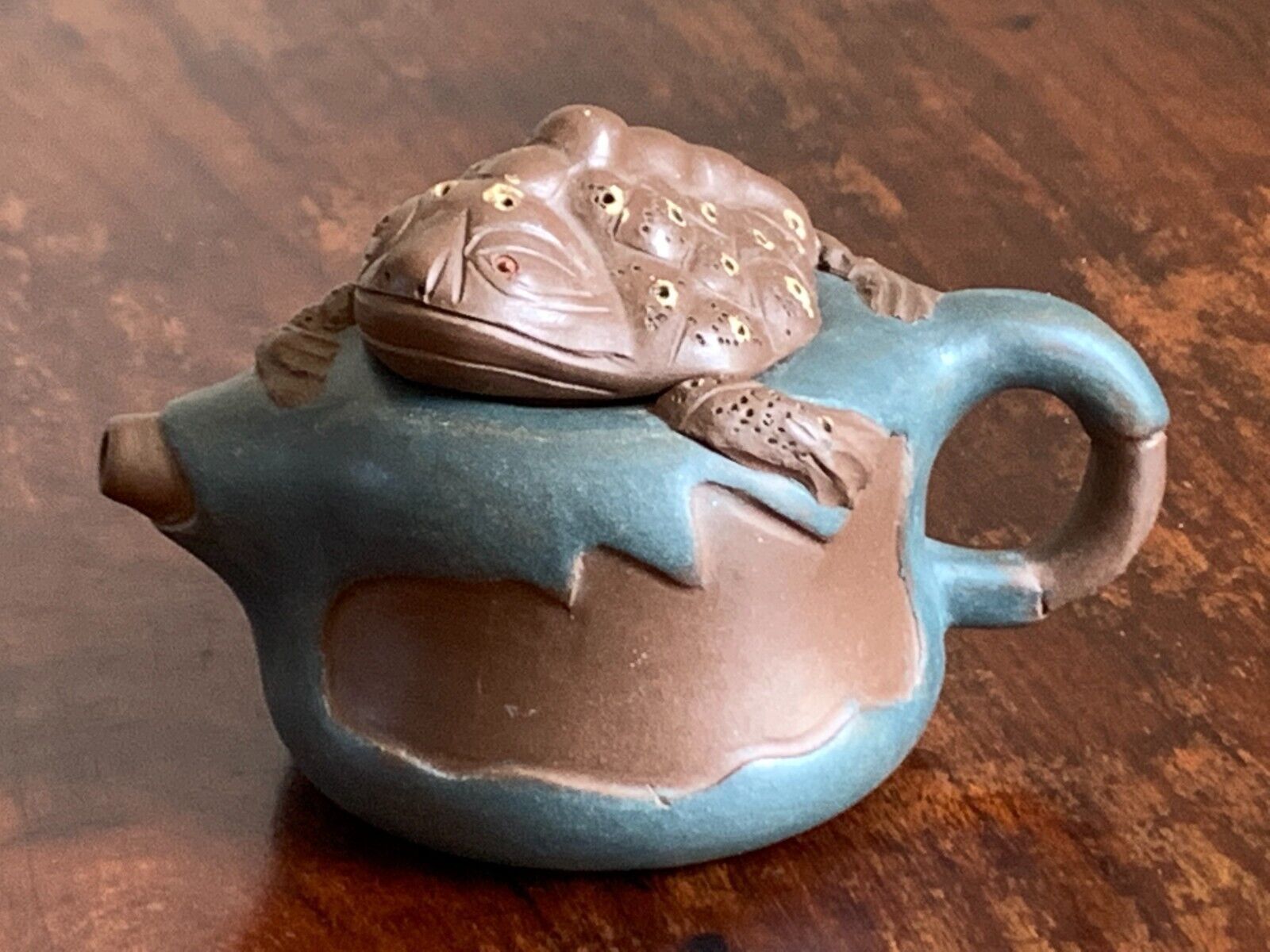 Chinese Clay Teapot with Sea Turtle, Marked