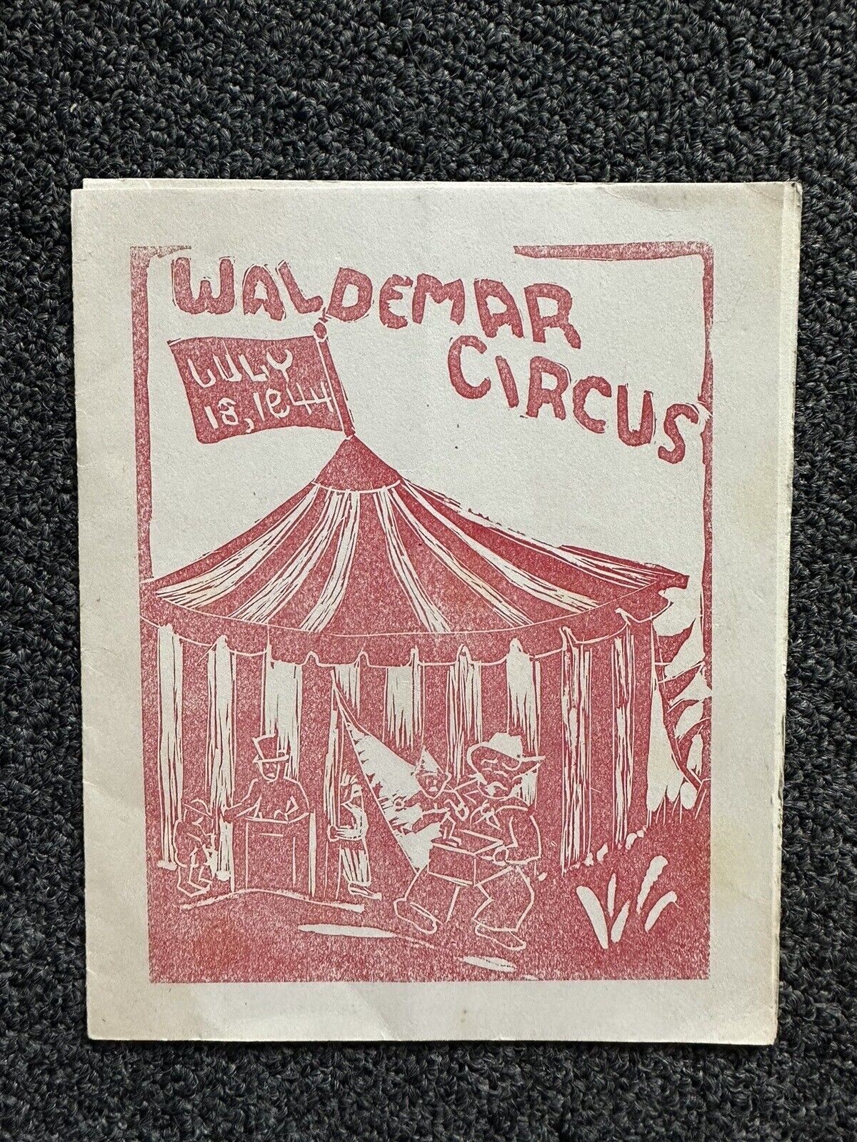 Rare 1944 Waldemar Circus menu WW2 era Banquet Female Ringleader