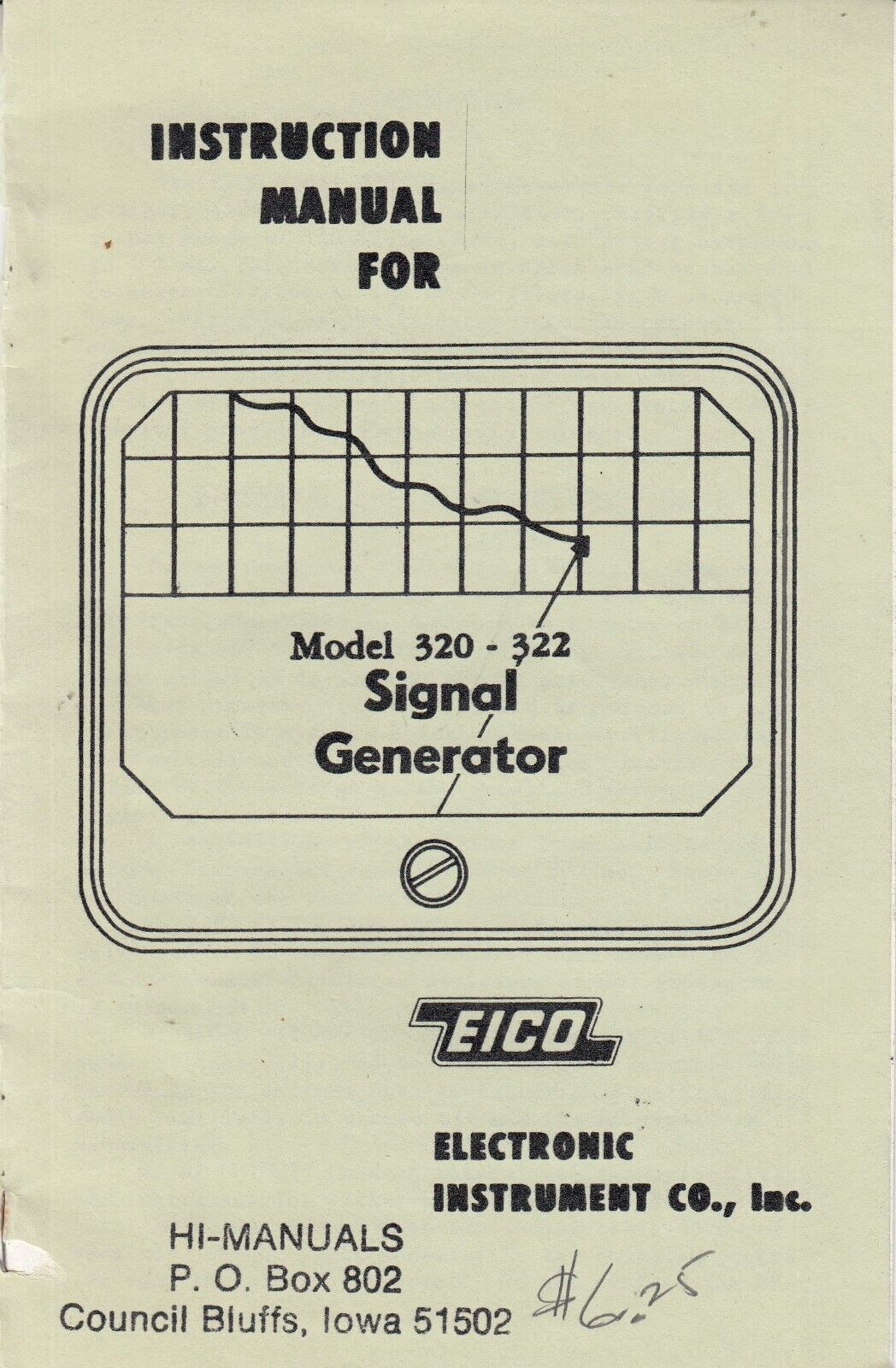 Vintage COPY -  EICO Model 320-322 Signal Generator Instruction Manual - radio