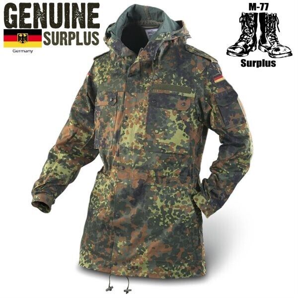 Large German Flecktarn Parka Camo Camouflage Field Jacket Military Hunting