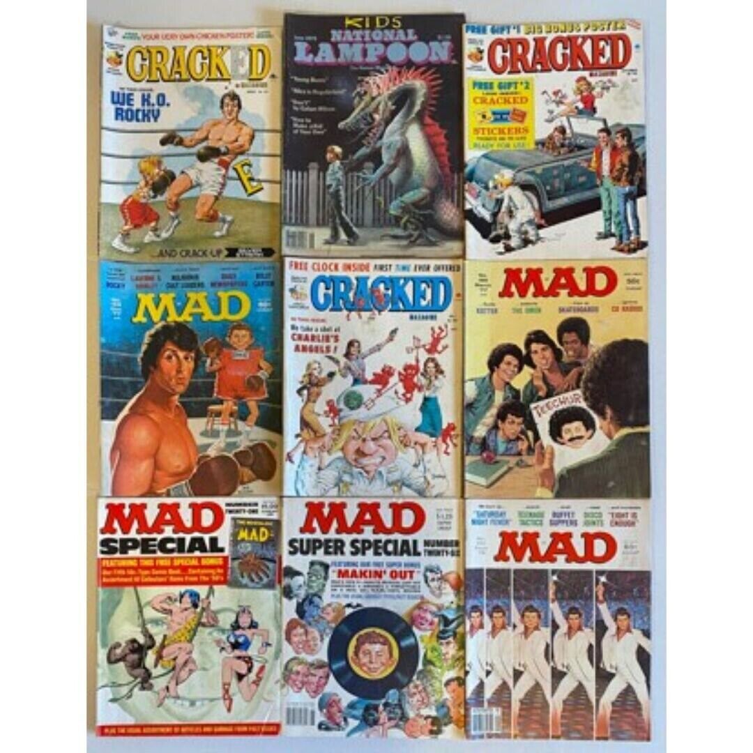 Mad, Cracked, Kids National Lampoon Magazines: Rocky / Happy Days / Wonder Woman