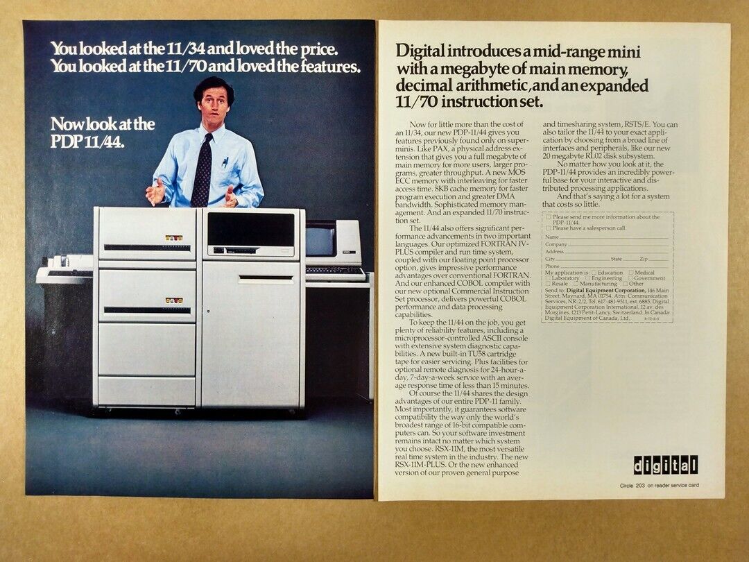 1979 DEC Digital PDP-11/44 Computer vintage print Ad