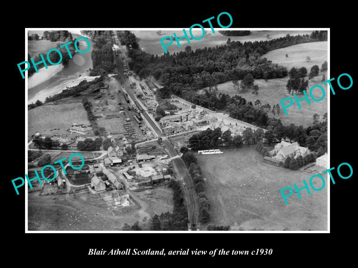 OLD 6 X 4 HISTORIC PHOTO OF BLAIR ATHOLL SCOTLAND AERIAL VIEW OF TOWN c1930 1