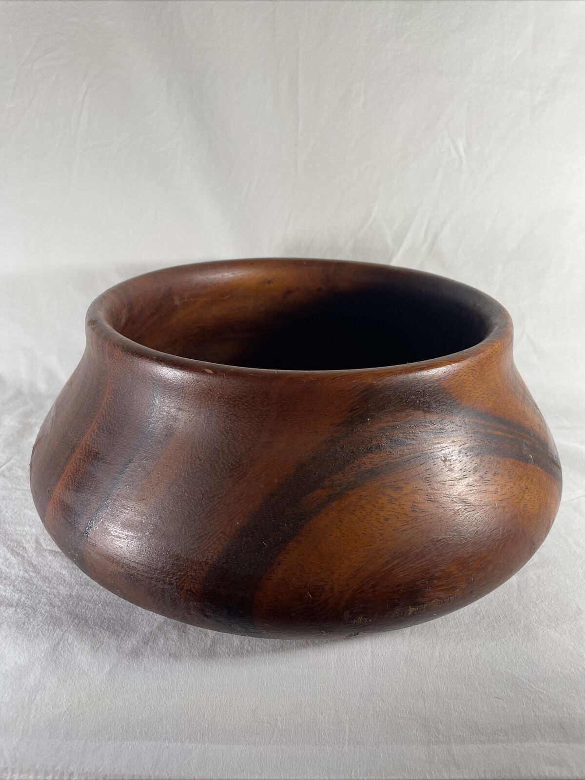 RARE 60's Vintage George Briards LARGE Teak Wooden Serving Bowl Haiti -Poi Pot-