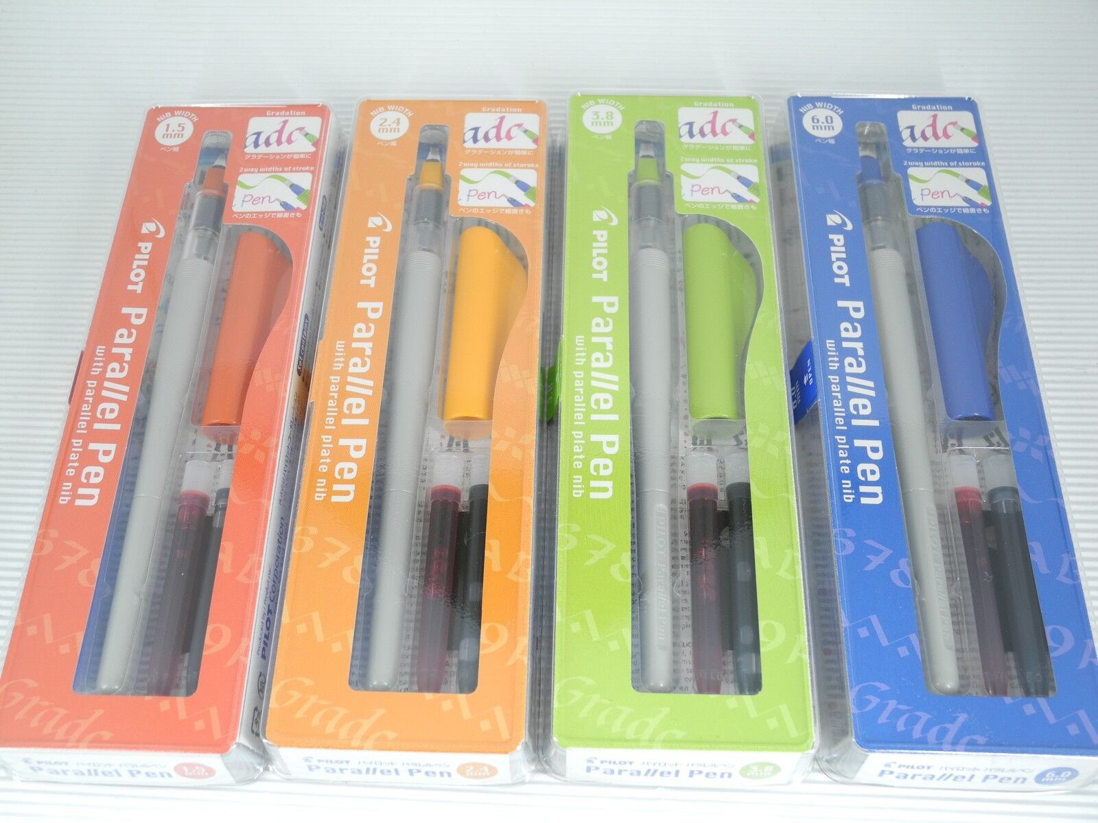 4 Size Set Pilot Parallel Calligraphy pen 1.5mm 2.4mm 3.8m 6.0mm (Made in Japan)