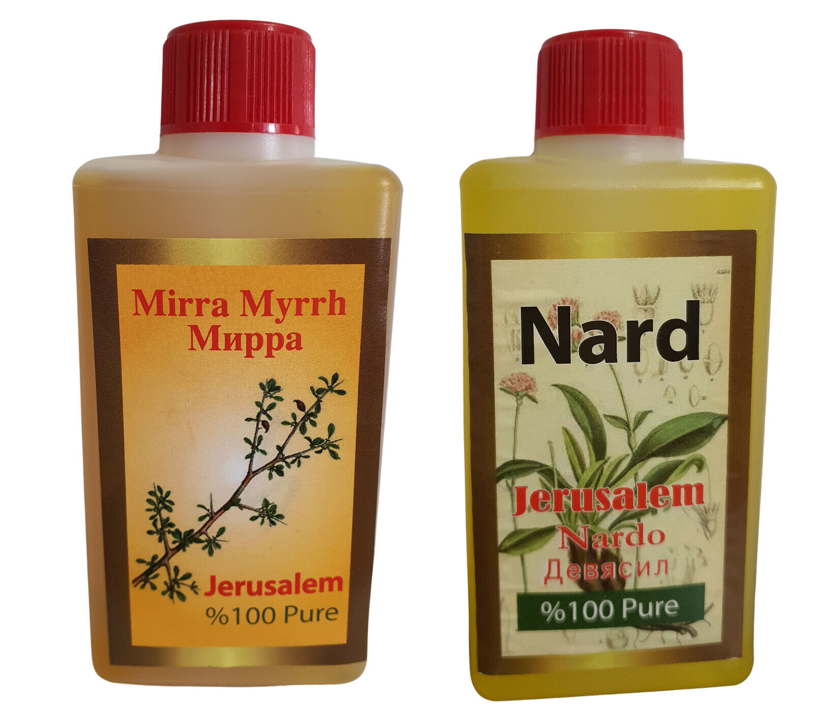 Nard Nardo + Myrrh Mirra 100% Pure Anointing Oils 280ml from Jerusalem