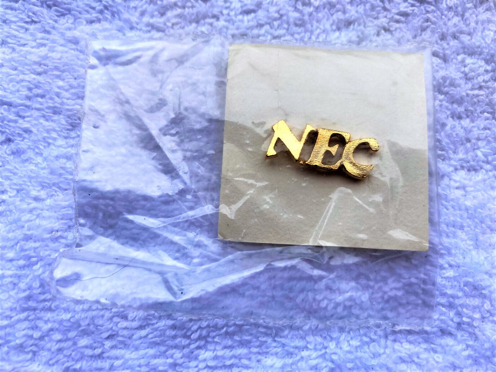 1979 Gold Color NEC Lapel Pin 1963-1991 Original Logo Union Made in USA SEALED