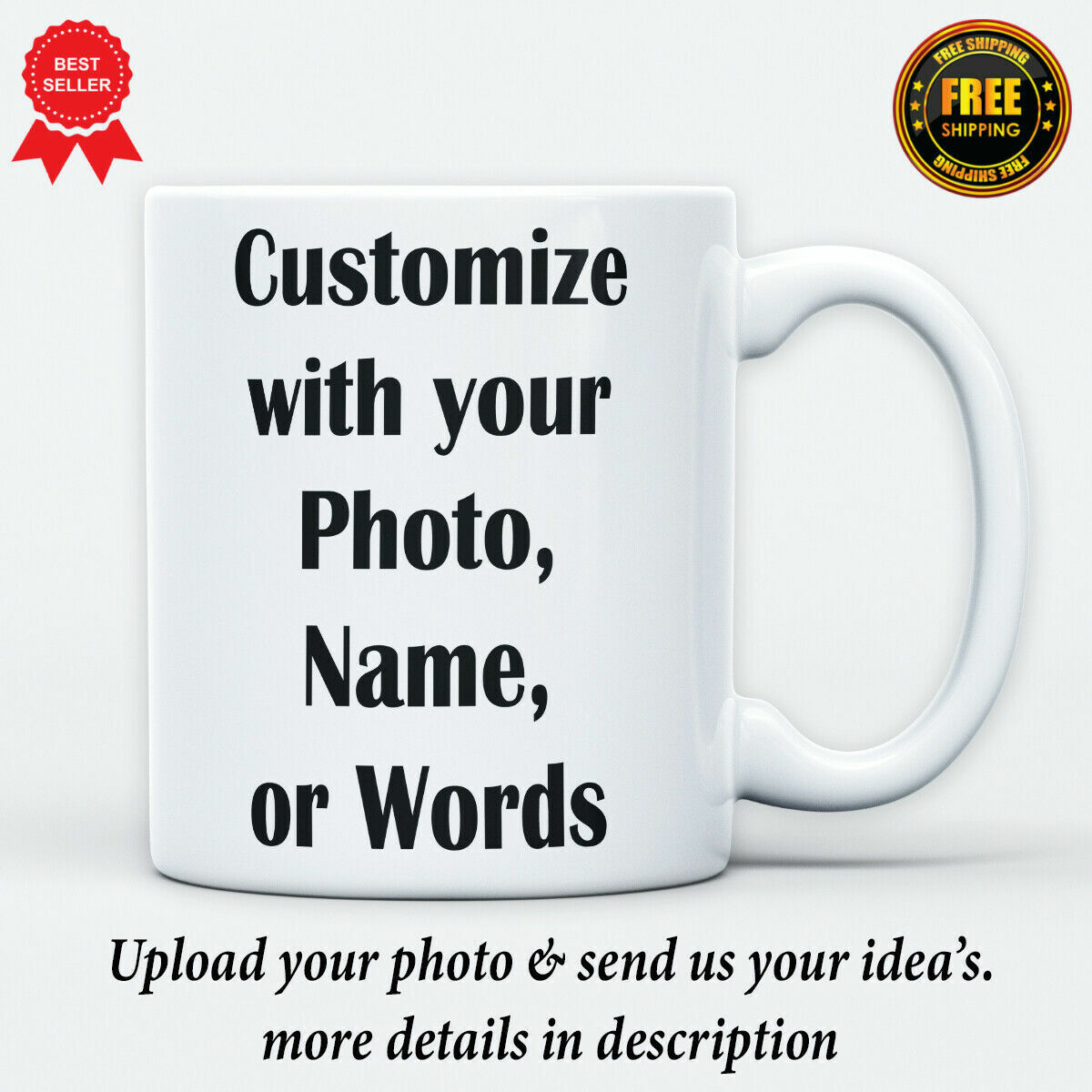 Personalized Mug Custom Text Photo Name Gift Coffee Funny Day Ceramic 11oz Cup