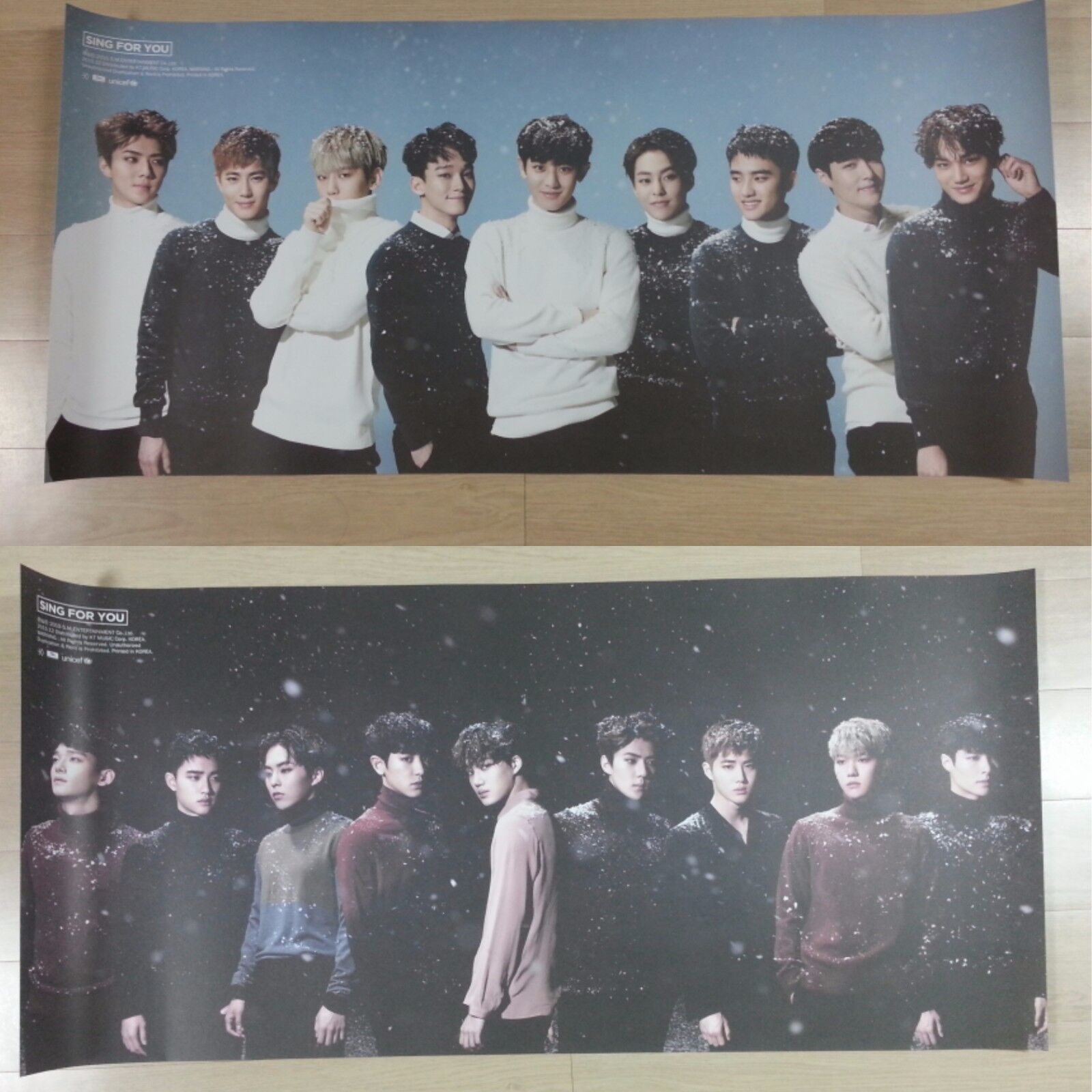 EXO Special Sing for you Official Unfolded Poster 2ea K-POP Goods KPOP Idol