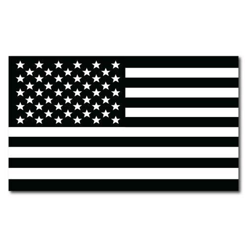 Black and White American Flag Magnet Decal, 7x12 Inches, Automotive Magnet
