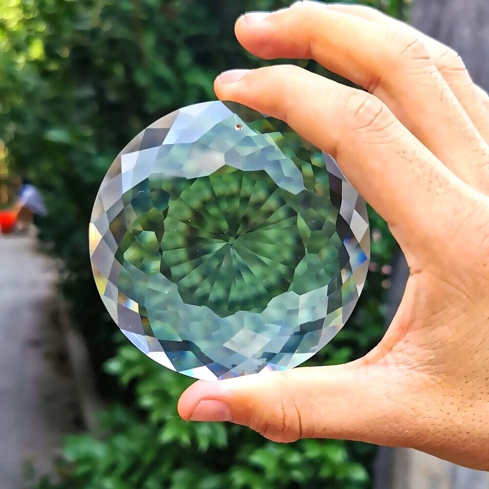 75MM Round Crystal Feng Shui Prism Glass Suncatcher Rainbow Maker Chandeliers