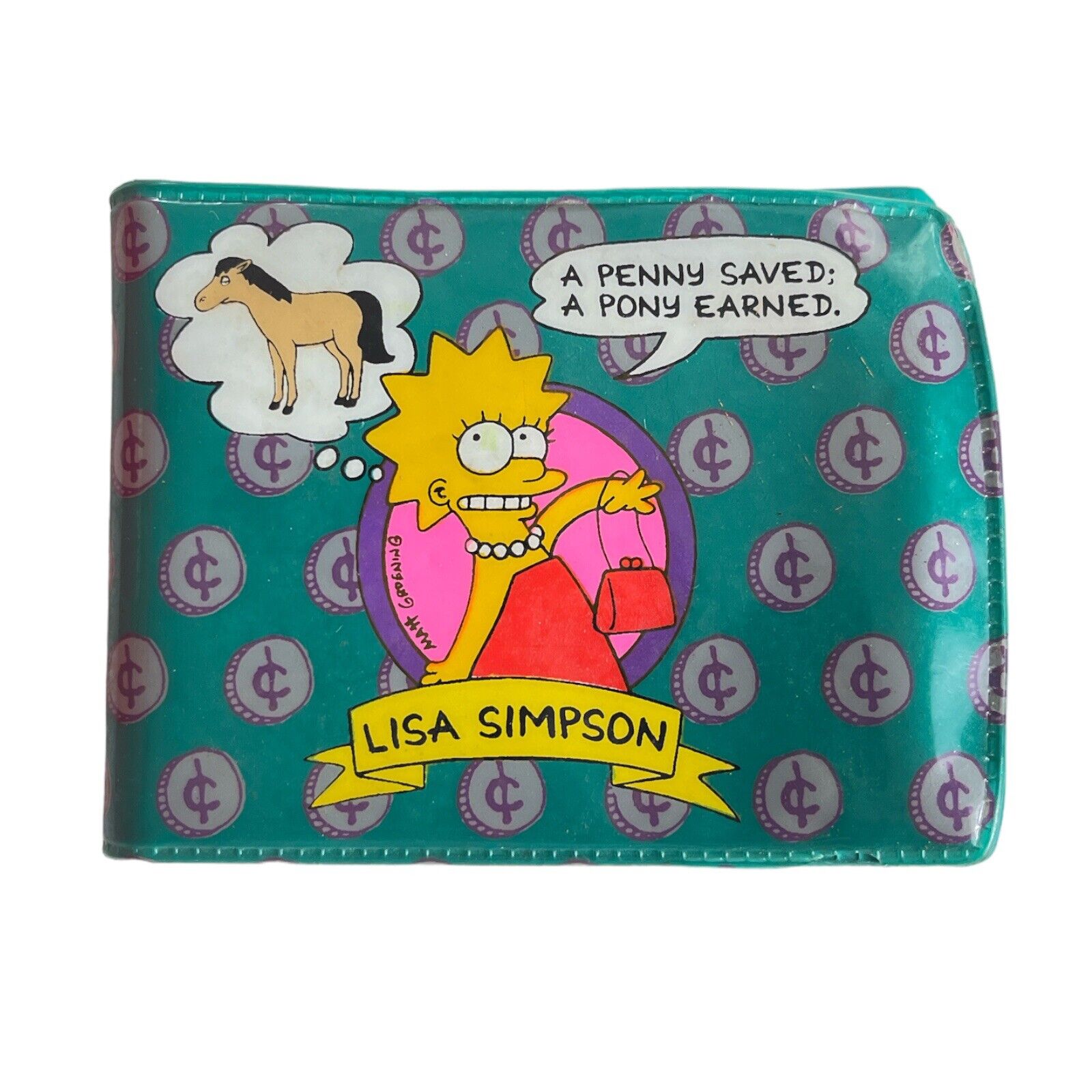 1990 Vintage Lisa Simpson Wallet The Simpsons Awesome