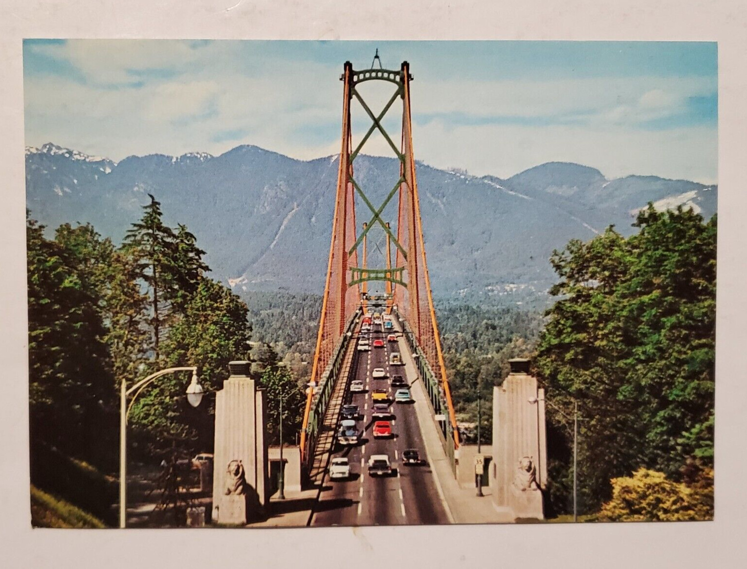 Vintage Postcard : Lions Gate Bridge, Vancouver, BC, Canada (60s?)