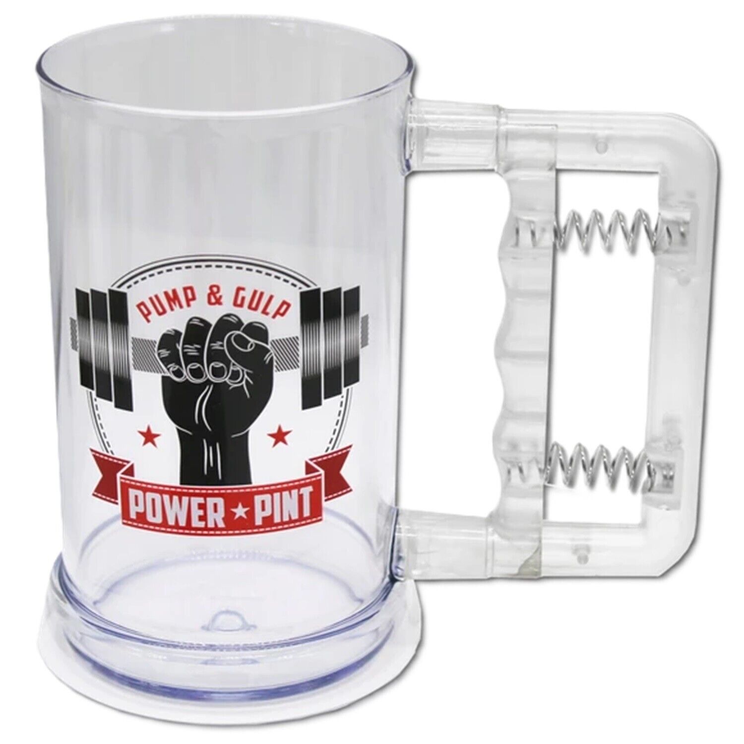 Funny Beer Mug POWER PINT EXERCISE WHILE YOU DRINK Birthday Novelty Workout Gag