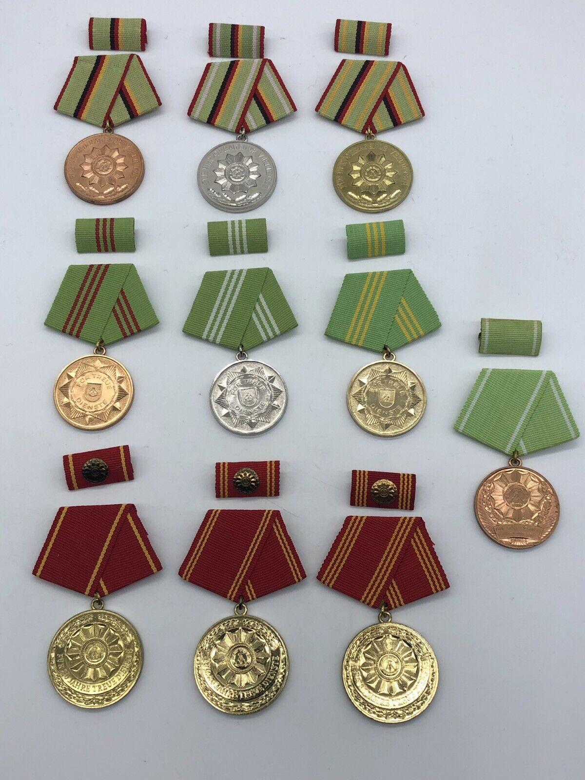 Vintage East German Police Service and Achievement Medals Set of 10 - 
