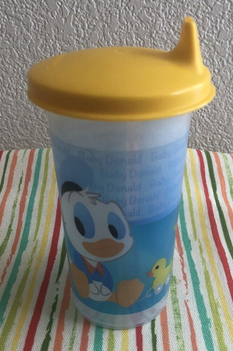 Tupperware Disney Donald Duck Yellow Seal Bell Tumbler Sippy Cup 10oz New