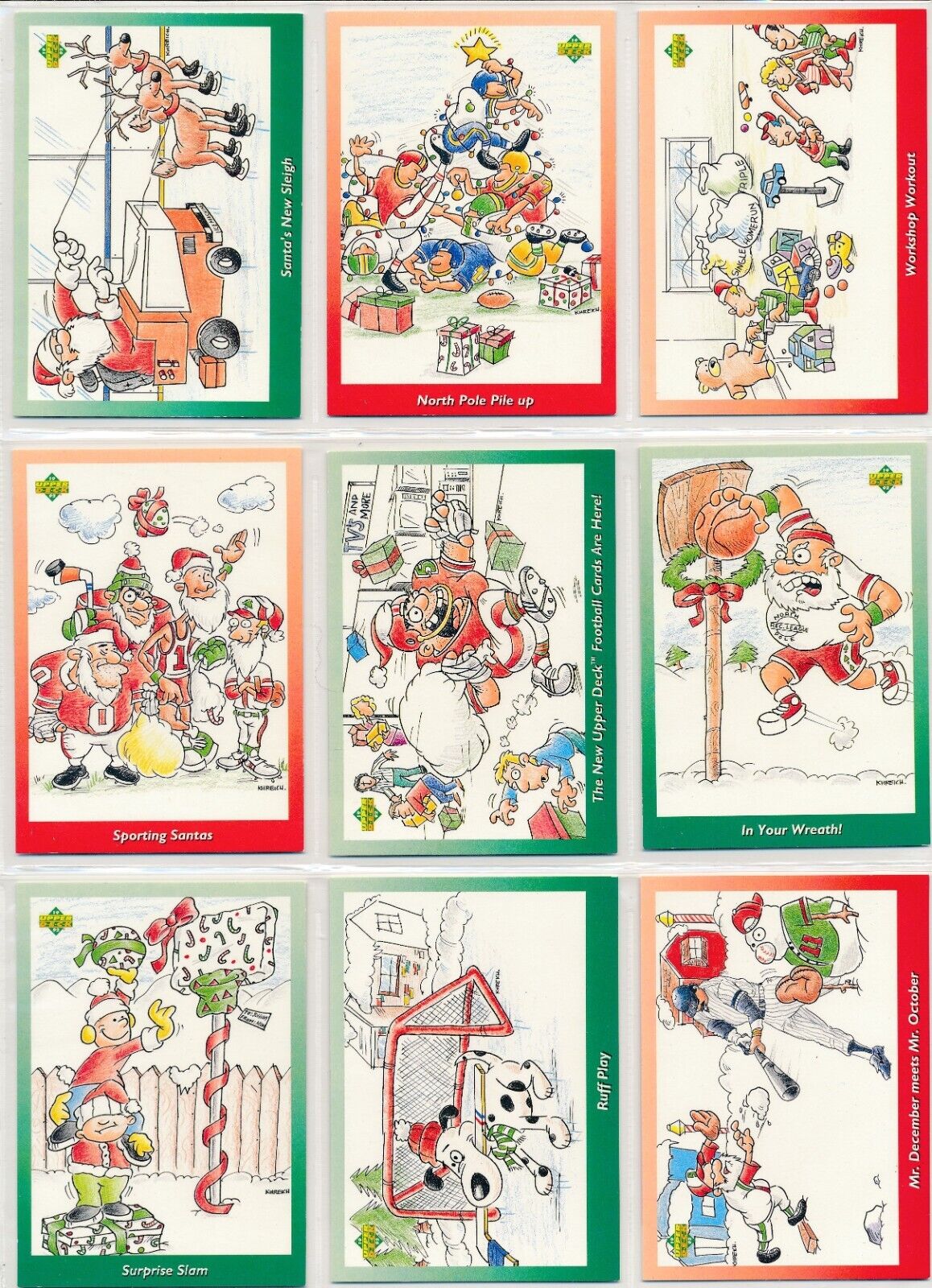 1992 Upper Deck Santa Claus Chase Insert Card Set of 10 Cards