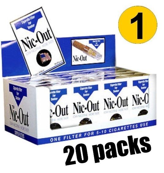 NIC OUT 20 pack Cigarette Filters 600 Tips Fiter Out Tar & Nic 