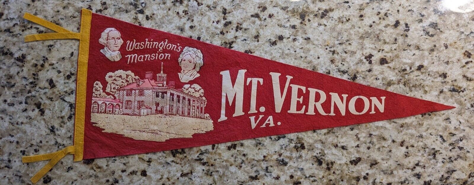 VINTAGE 1940 MT. VERNON VA. WASHINGTON'S MANSION FELT PENNANT 29