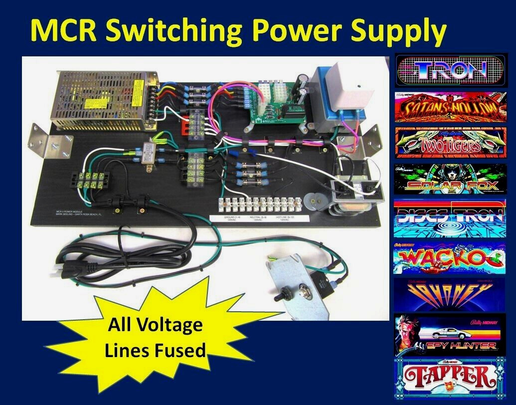 Arcade, Tron, Midway,  MCR - Replacement Switching Power Supply Module