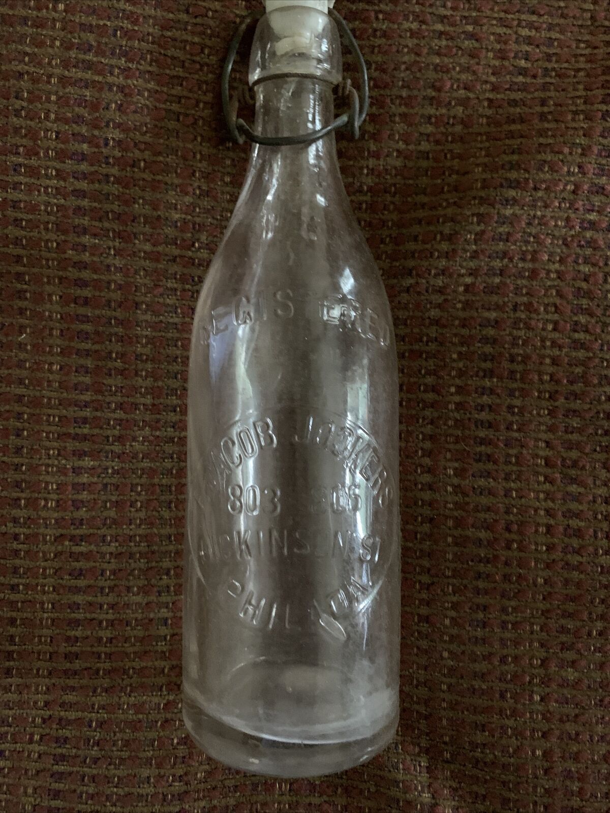  Vintage Jacob Schmidt Beer Bottle with Porcelain Cap