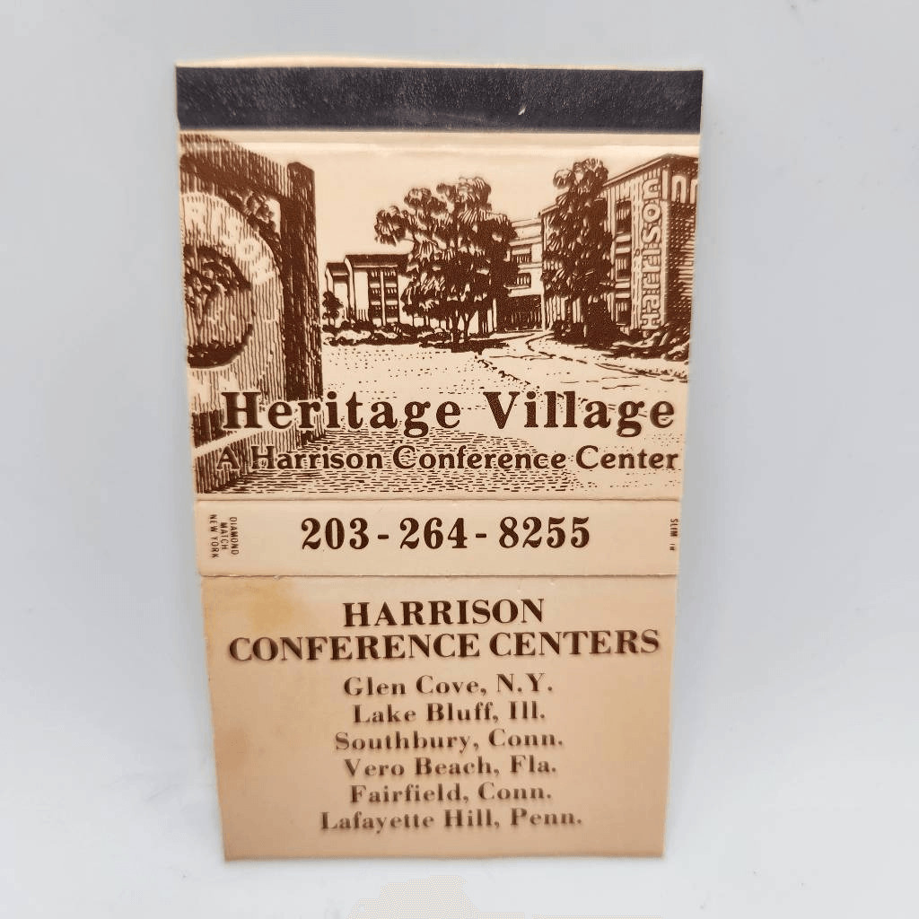 Vintage Matchcover Harrison Conference Center Heritage Village Southbury Connect