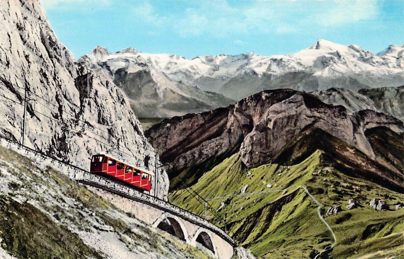 RPPC Lucerne Mt Pilatus Rigi Kulm Switzerland Train Railroad Photo Postcard C13