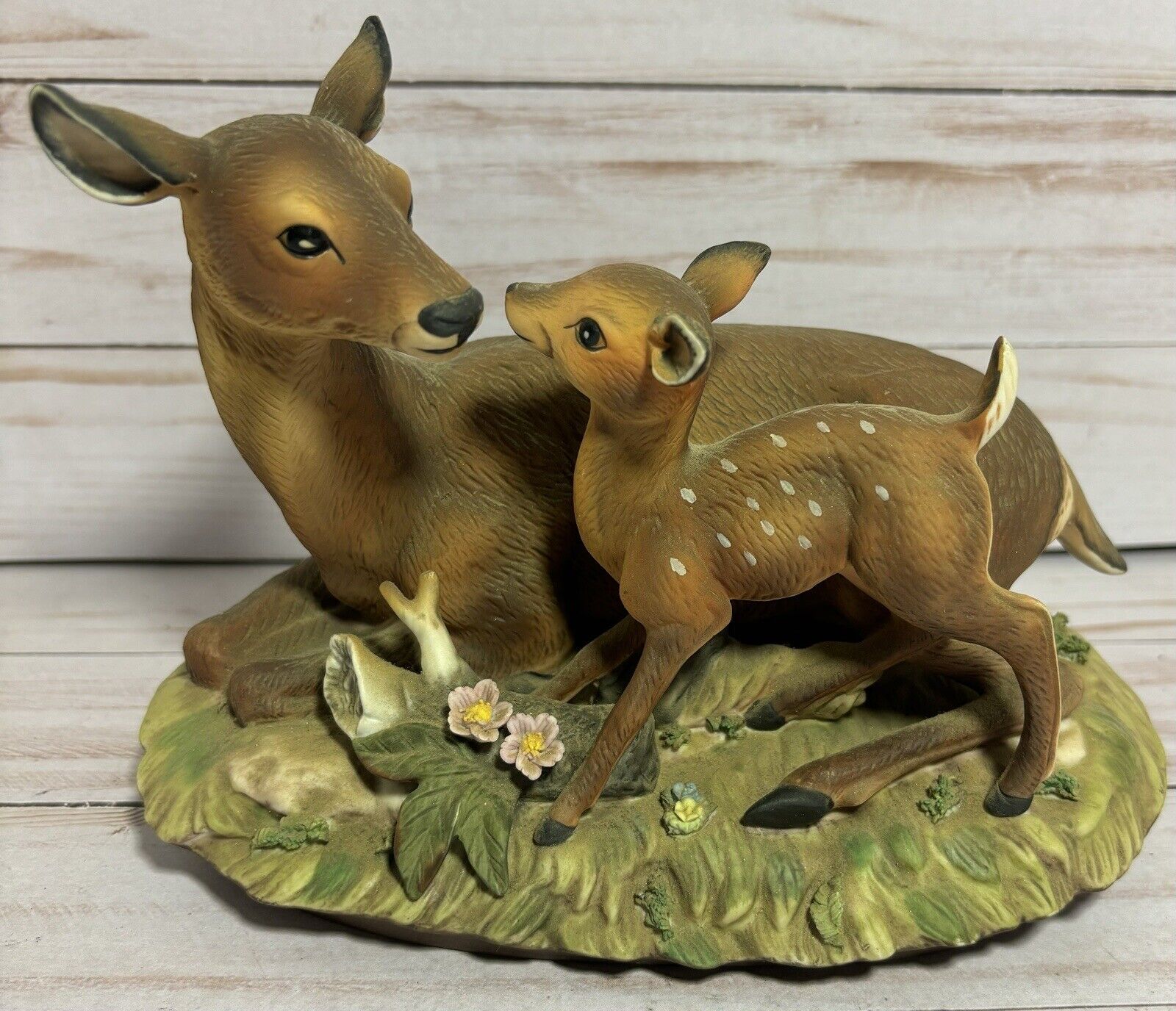 Masterpiece Porcelain by Homco -Mother Deer and Fawn 1979 Vintage Mizuno