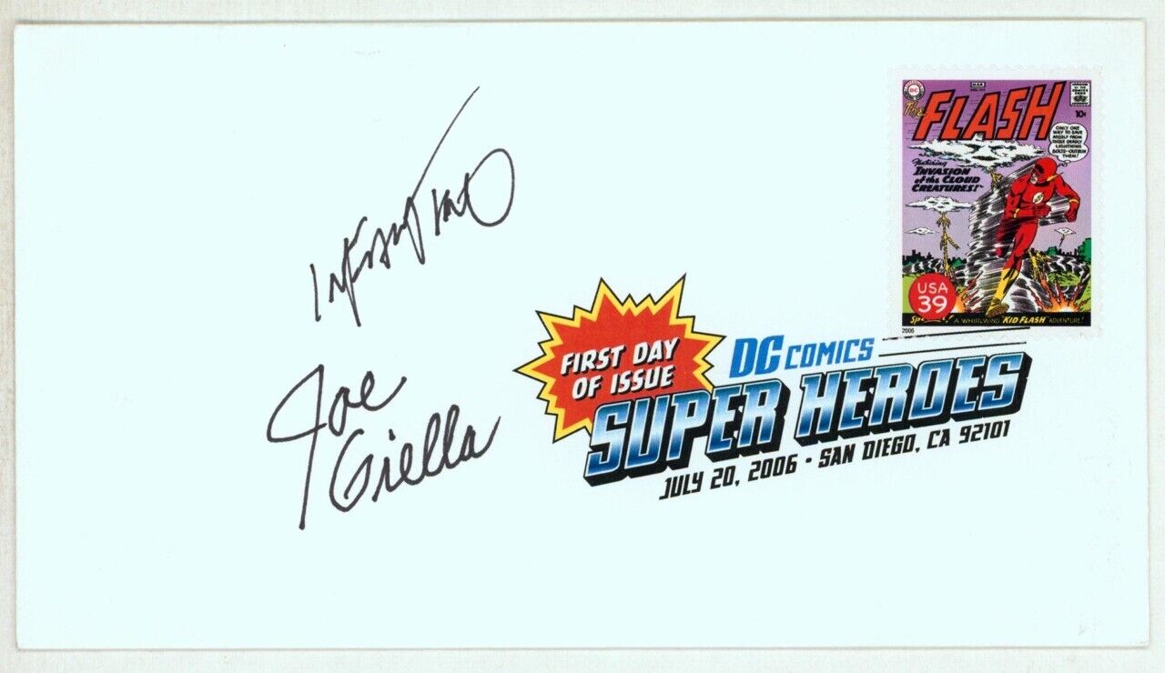 Carmine Infantino & Joe Giella SIGNED Flash DC Comics Super Heroes FDI Art Stamp