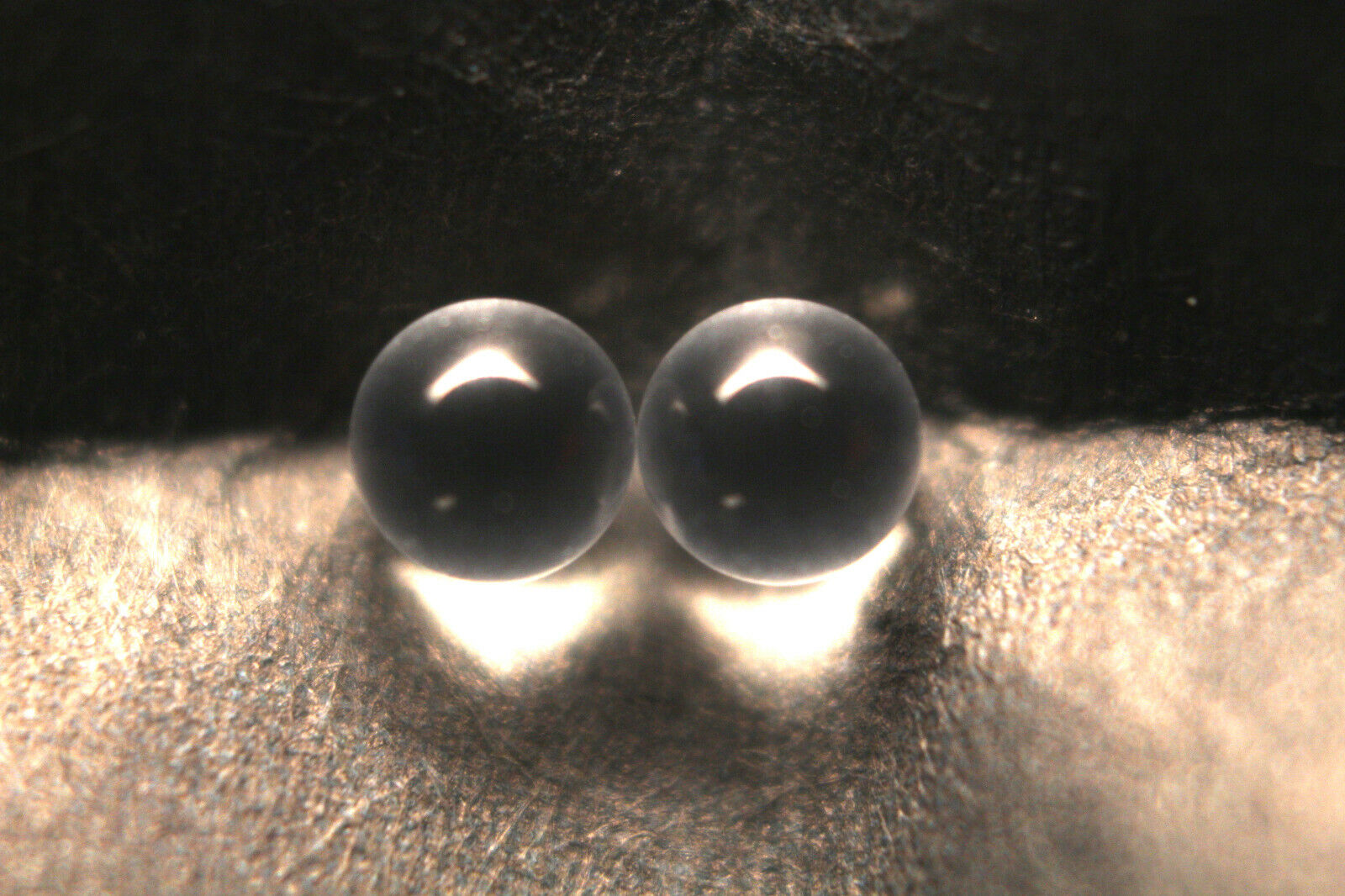 Two Precision Glass Ball Lenses, 3/32 inch diameter, borosilicate