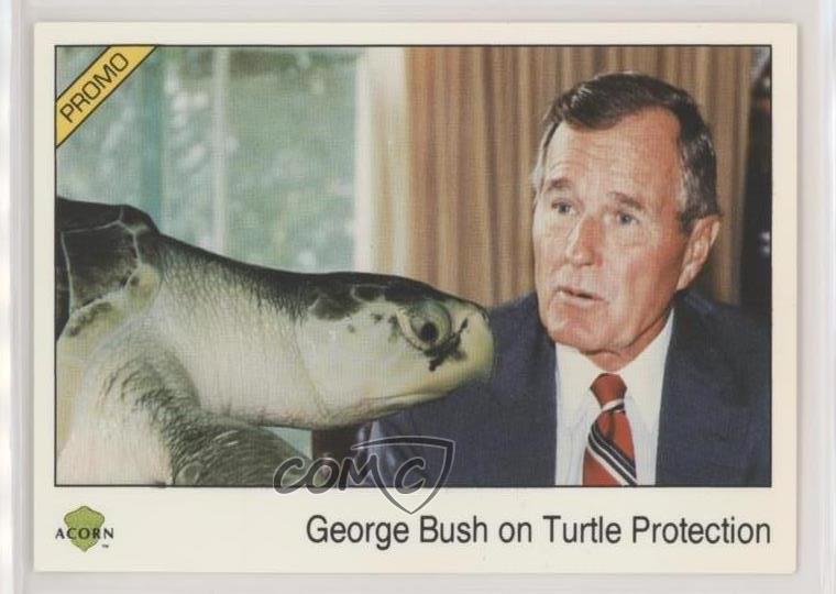 1991 Acorn Biosphere Promo Set George HW Bush on Turtle Protection #125 0kb5