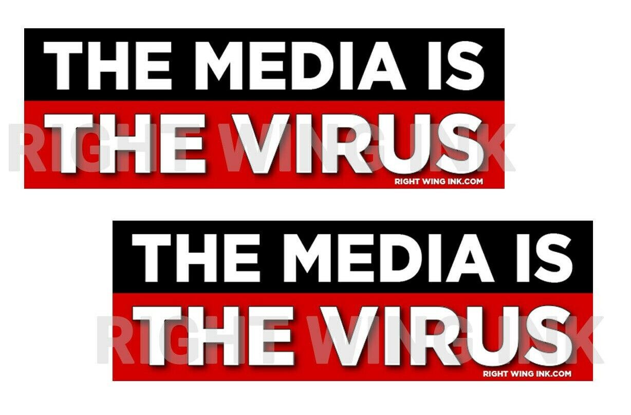 The Media Is The Virus Conservative Decals 2 Bumper Stickers