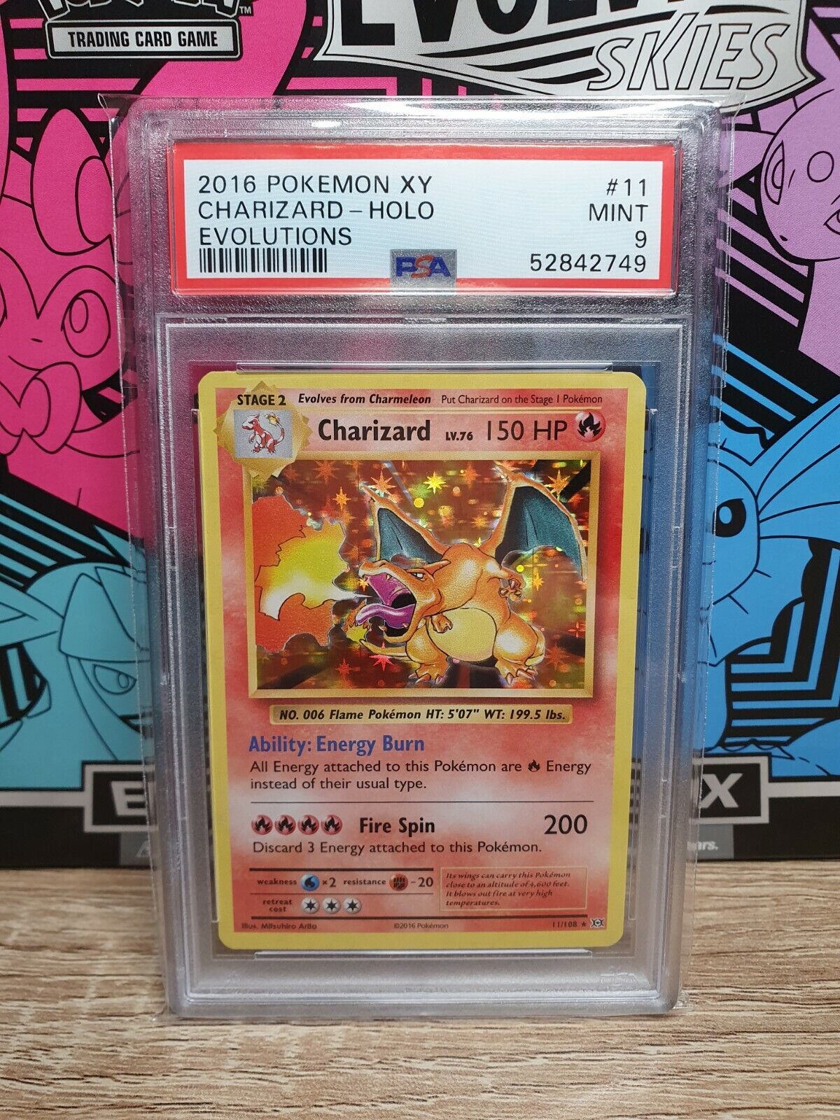 Charizard 11/108 - XY Evolutions - Holo Pokemon Card - 2016 - PSA 9 - Mint