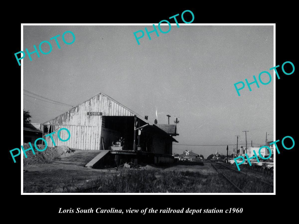 OLD 8x6 HISTORIC PHOTO OF LORIS SOUTH CAROLINA THE RAILROAD DEPOT c1960