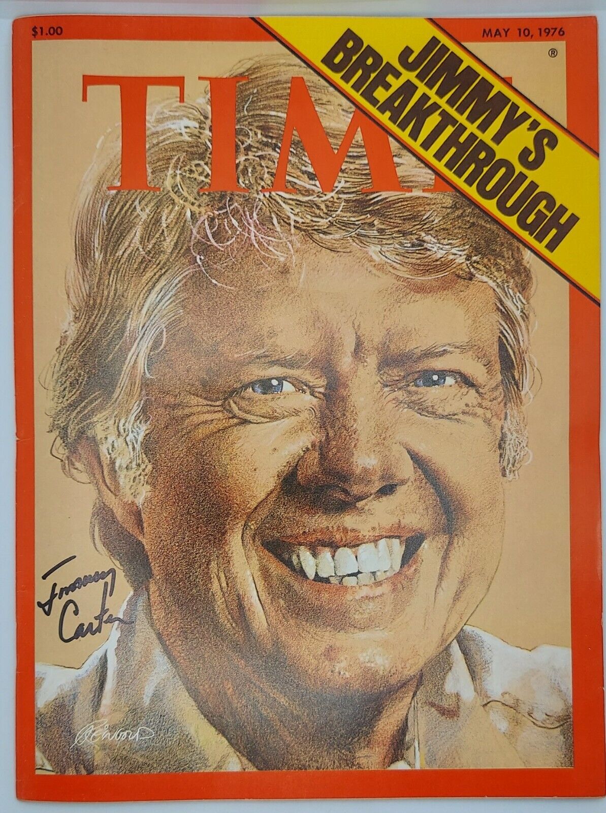 President Jimmy Carter  Signed Time Magazine