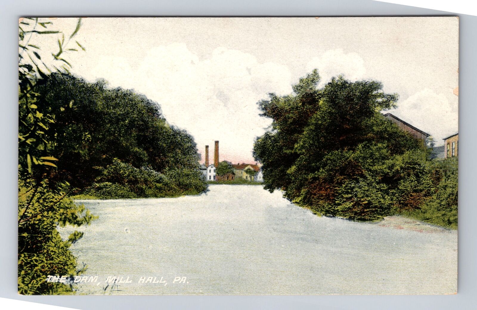Mill Hall PA-Pennsylvania, The Dam, Antique Souvenir, Vintage Postcard