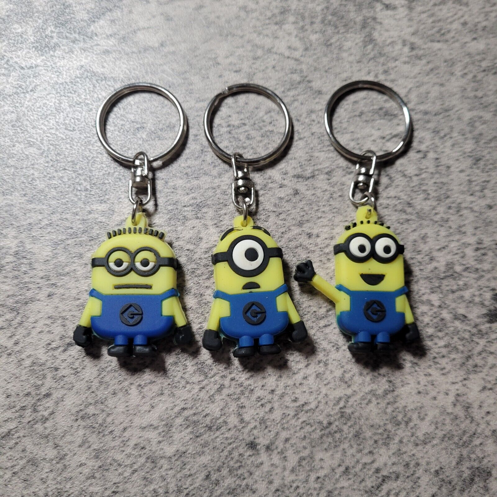 New Minions Despicable Me Keychains Key Ring Set of 3 Kevin Stuart 