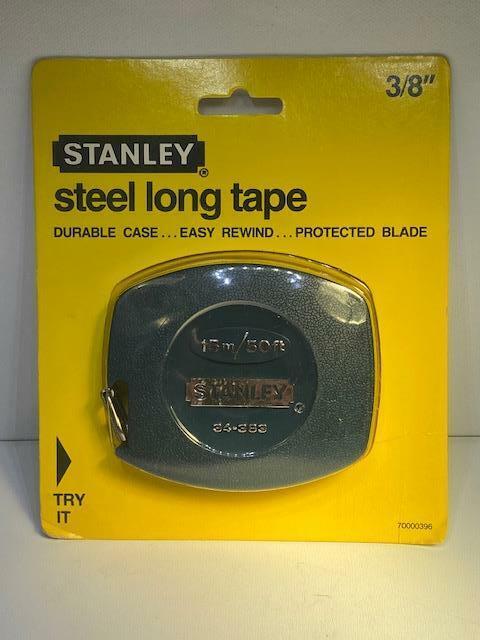 New OLD Stock Circa 1986 Stanley USA Made 50ft / 15m STEEL Long Tape Measure