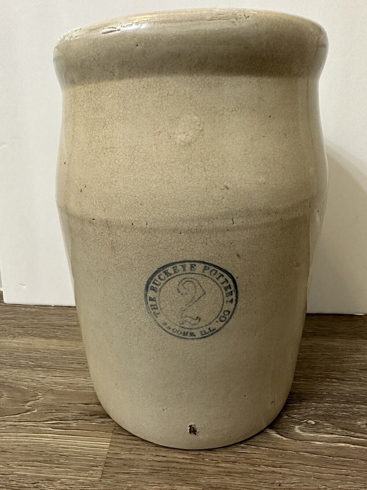 The Buckeye Pottery 2 Gallon Butter Churn Crock 12” Tall