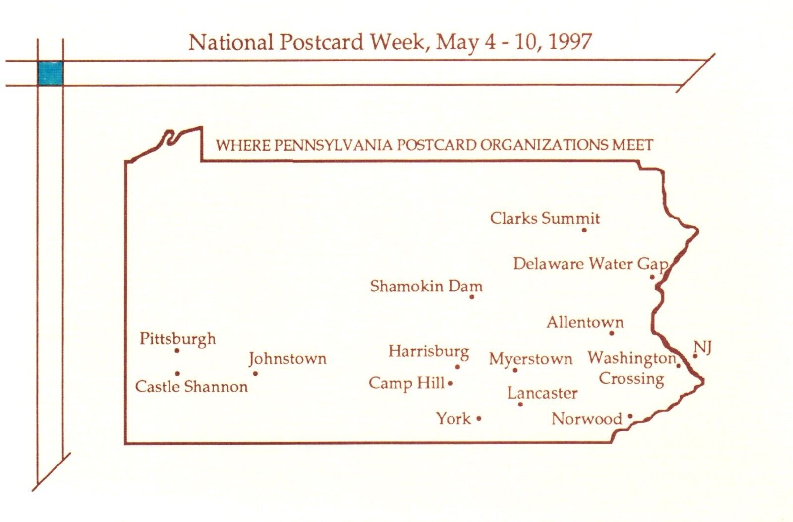 2007 National Postcard Week Pennsylvania Postcard