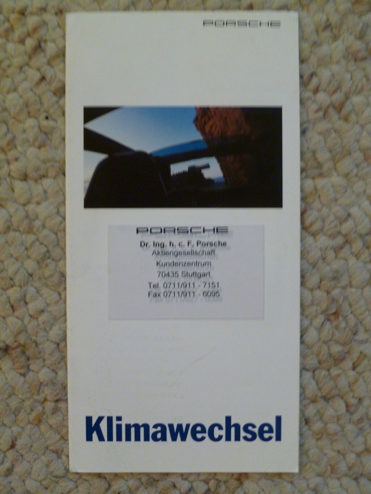 1996 Porsche Klimawechsel (Climate Control) Showroom Folder / Brochure RARE L@@K