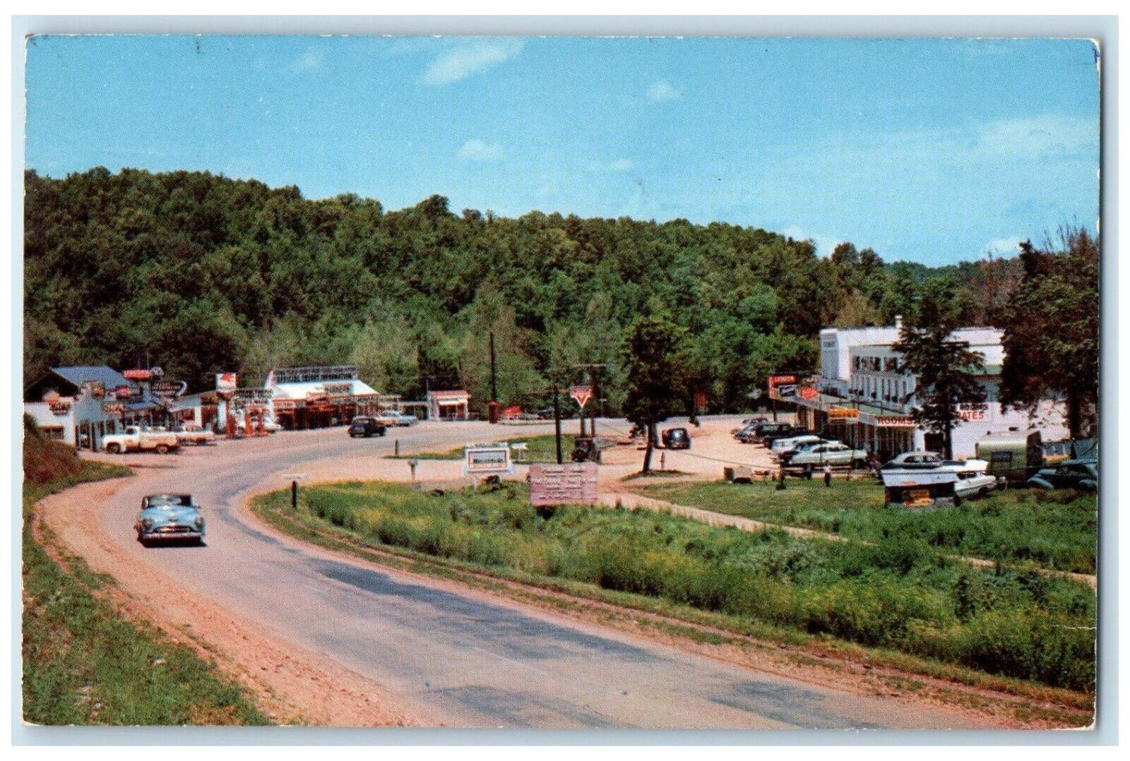 1959 View Of Gravois Mills Missouri MO, Cars Motel Stores Vintage Postcard