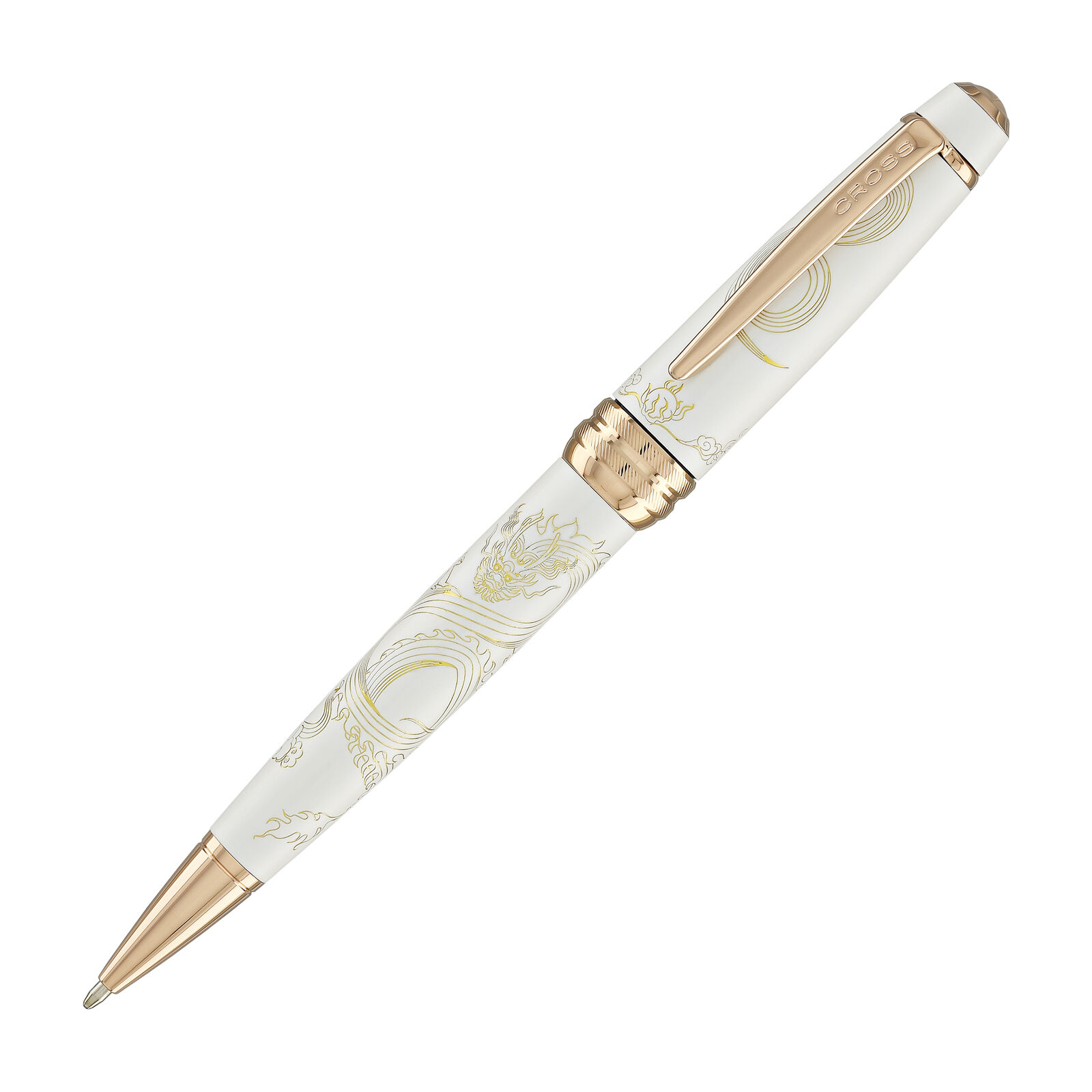 Cross Bailey Year of the Dragon Ballpoint Pen in Pearlescent White Lacquer RG