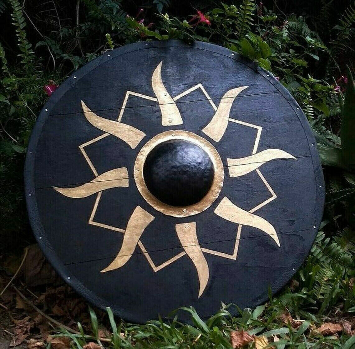 Shield Viking Wooden Medieval Round Norse Dragon Battle Armor Warrior Gift
